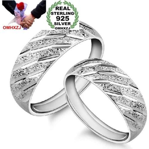 OMHXZJ Wholesale Fashion Simple Meteor Shower Lovers Couple 925 Sterling Silver open adjust female for Woman Man Ring Gift RG25