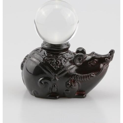 Resin Mouse Figurine Display Stand 30 40mm 50mm Crystal Glass Lens Ball Photography Lensball Base Sphere Holder Home Decoration