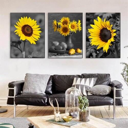 Sunflower Poster And Print Yellow Flower Canvas Painting Wall Art Vintage Pictures Living Room Kitchen Modern Home Decor Cuadros