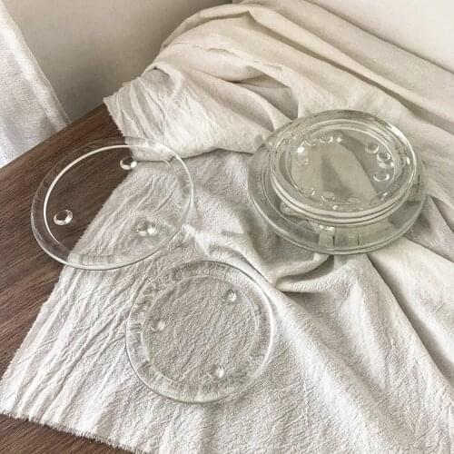 Dia 10 / 13cm Pillar Candle Holder Plates Basic Round Glass Pillar Candle Holders Wedding Spa Home Party Decoration Clear