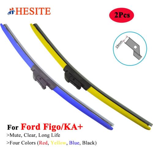 2Pcs Colorful Windscreen Car Wiper Blades For Ford Everest 2015-2020 24"&16" Fit H5 Push Button Arm Red Yellow Frameless Wipers