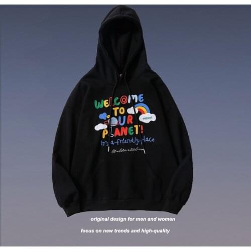 Travis Scott ASTROWORLD Wish You Were Here Hoodies Rainbow Embroidered Letter Print Streetwear Hip Hop Hoodie for Men and Women