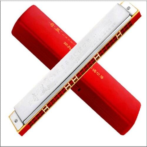 Tremolo Harmonica 28 Hole Wide Range C key Armonica Tremolo & Accent Mouth Ogan Instrumentos Musicais Tremolo Harmonica 28 Hole