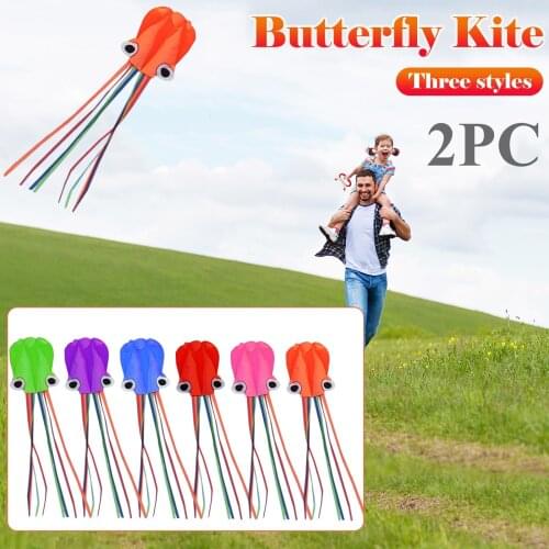 2 PCS 4M Large Octopus Kite with Handle Line Children Outdoor Summer Game Professional Stunt Software Power Beach Kite Kids Toy