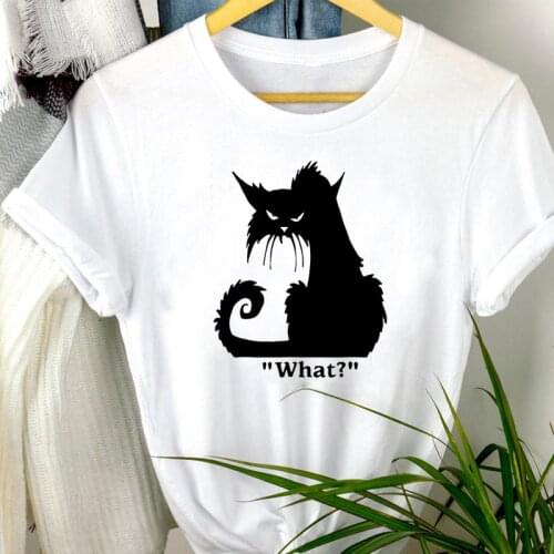 Women Autumn Cat Scary Funny 2021 Halloween Fall Thanksgiving Clothing Cartoon Print Tshirt Female Tee Top Graphic T-shirt