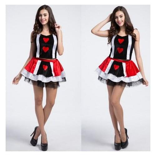 New Fashion Disfraz Mujer Sexy Anime Cosplay Queen of Hearts Costumes Cosplay Halloween Costumes For Women Stage Costume CE279
