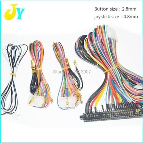 LCD Jamma Harness 28 pin with 6,8 buttons wires for arcade game machine/cabinet accessories 8 action button wire connect speaker