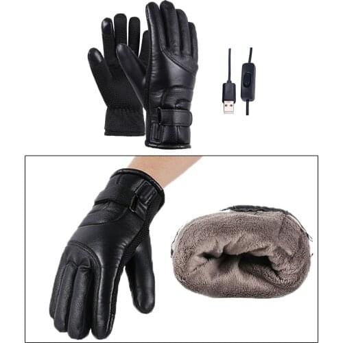 Winter Electric Heated Gloves Windproof Cycling Warm Heating Touch Screen Skiing Gloves USB Powered Heated Gloves For Men Women