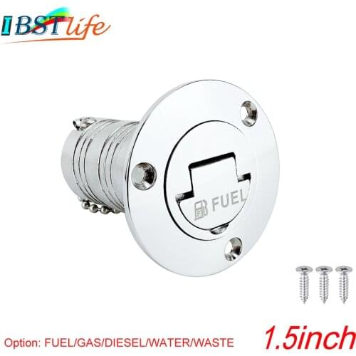 1.5" 38mm Deck Filler Fill FUEL GAS DIESEL WATER WASTE stainless steel 316 Keyless Cap boat Hardware accessories Socket yacht