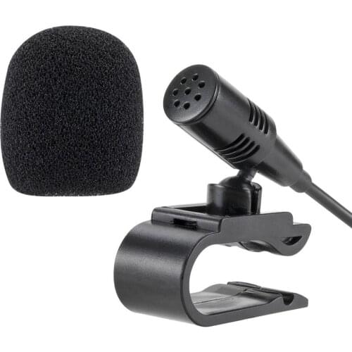 1PC Car External Microphone With Audio Cable U-Shaped Clip For Radio Automatic DVD Player