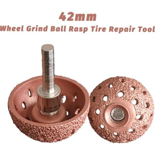 1pc 42mm Buffing Wheel Grind Ball Rasp Tire Repair Tool Tungsten Carbide Rasp and Contour Cup with Arbor Adaptor