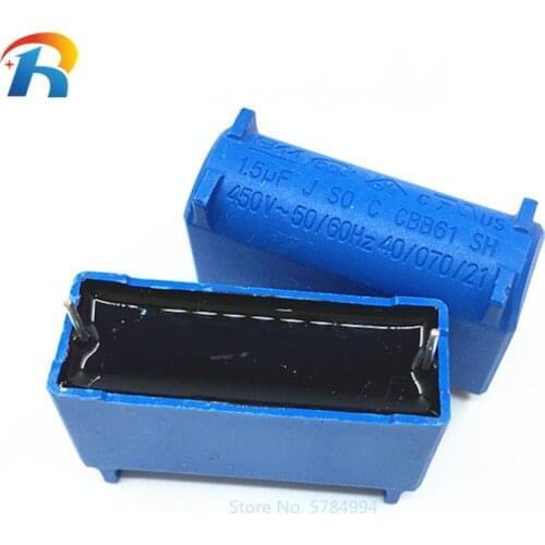 10PCS BM CBB61 1uF 1.2uF 1.5uF 2uF 2.5uF 3uF 450VAC Air conditioning fan Pin type Motherboard capacitor start component 50/60Hz