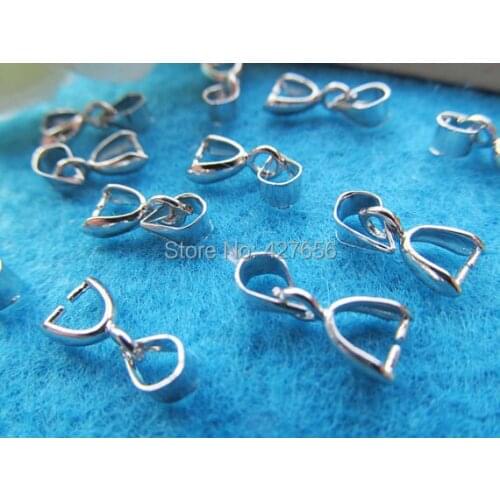 100pcs 5mmx13mm Good Antique Bronze/Silver tone Bails Beads Connector Pendant Cham Finding,Fit Charm Bracelet Necklace,Accessory
