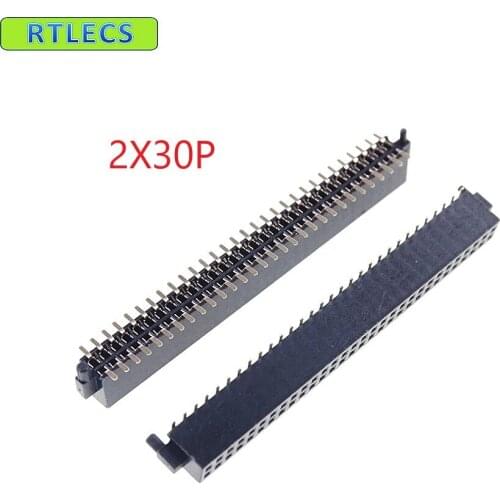 1000 pcs 2x30 P 60 pin 1.27mm Pin Header Female with Pegs / Post dual row straight SMT / SMD PCB surface Mount Rohs Lead free