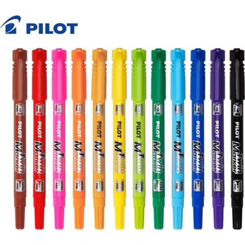 12Pcs Pliot SCA-TM Oily Size Double Head Marking Pen Hook Line Pen Color Painting Waterproof Quick Drying and Not Easy To Fade