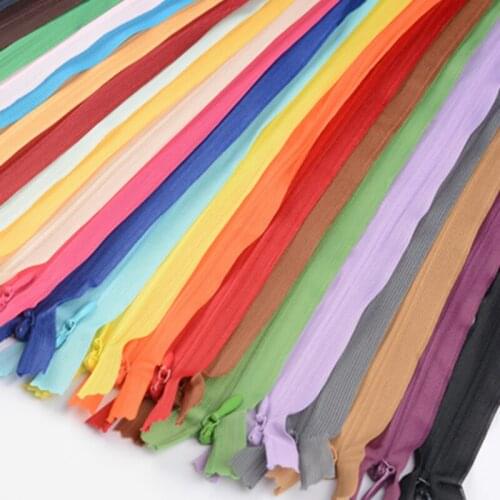 20 PCS/LOT 3# 25 40 60CM Nylon Invisible Zipper for Sewing ACCESSORIES Close End FOR Dress Shirt CLOTHES