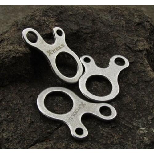 50pcs/lot EDC Gear Tying Rope Easy Fast Tightly Camping Hiking Stainless Steel 3 Holes Multi-tool Knotting Stainless Steel Tool