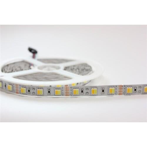5mX High quality 5050SMD WW+CW LED strip color temperature adjustable DC12V input 60LED/m CCT dimmer led strip free shipping