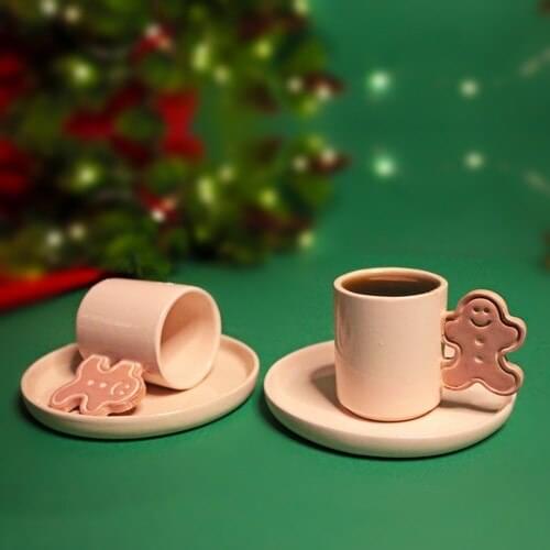 Adamodart Cookie Man Ceramic 2 Li Turkish coffee Cup