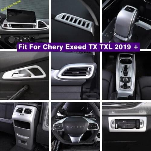 Accessories Dashboard Air AC / Lift Button / Steering Wheel / Gear Box Panel Cover Trim For Chery Exeed TX TXL 2019 2020 Matte