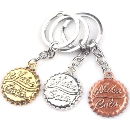 ZXMJ Game Fallout 4 Beer cap keychain Keyring Creativity Jewelry Gift For Car Key Holder Alloy metal Pendant Accessories