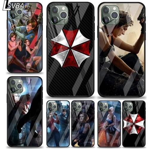 Game Biohazard Umbrella For Apple iPhone 12 11 XS Pro Max Mini XR X 8 7 6S 6 Plus Tempered Glass Phone Case