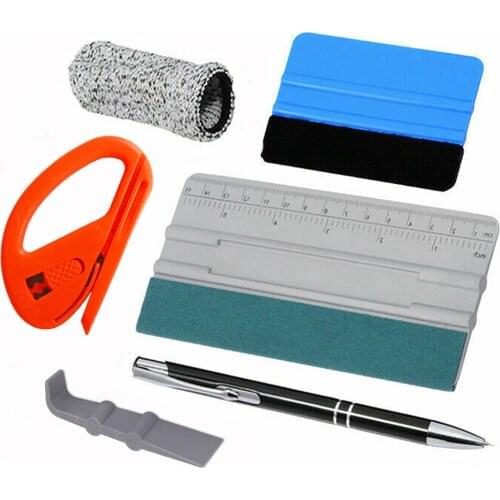 FOSHIO Car Accessories Styling Tools Set Window Tint Stickers Decorative Film Wrapping Suede Felt Scraper Vinyl Squeegee Cutter
