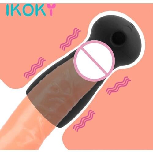 IKOKY Male Penis Vibrator 10 Speeds Male Masturbator Delay Lasting Trainer Penis Massager Sex Toys for Men Glans Exerciser