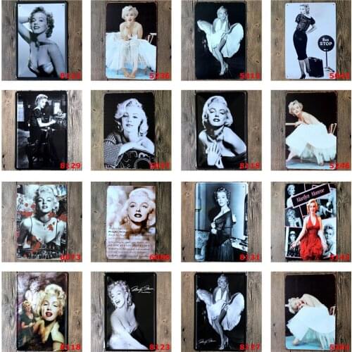 Marilyn Monroe Personal Art Photos Vintage Metal Signs of Prom Dresses Wedding Dress Business Attire Bar Decorative Wall Sticker