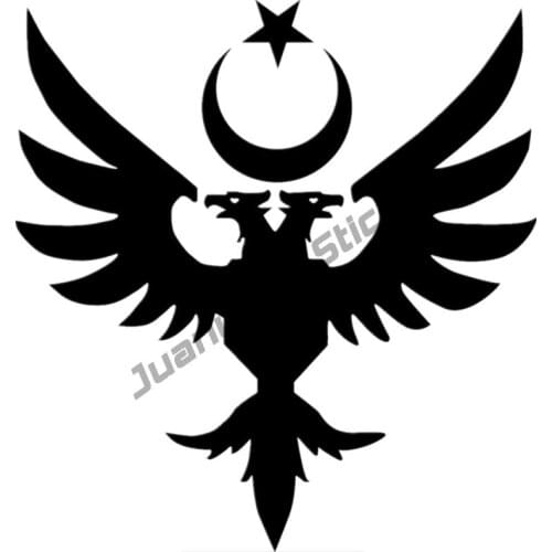 Interesting Double Headed Eagle Moon Star Turkey Flag Car Sticker Styling for Bumper Window Cover Scratch Decoration KK13x12cm