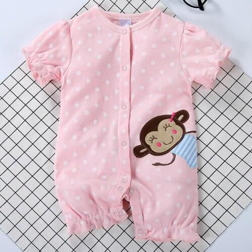 50-57cm reborn baby dolls clothes pink dots adorable monkey baby romper suit for children lovely accessories bonecas gift