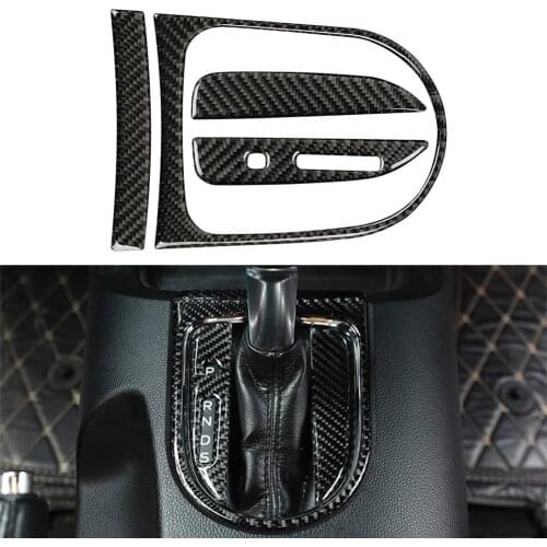 Carbon Fiber ABS Car Gear Shift Box Panel Cover Trim Kit Fit For Ford Mustang 2015-2017