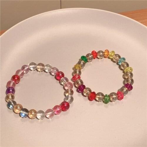 Colorful Cat Eye stone Beads Bracelet Clear Glass Bangles with Lucky Power Charms Crystal Natural Stone Bracelet Gift For Female