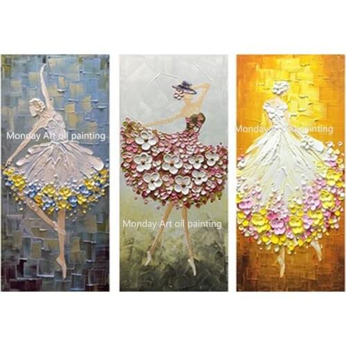 Ballet Dancer pictrure new Handmade abstract Ballet Dancer Palette Knife Oil Painting canvas Wall Art pictures For Living Room