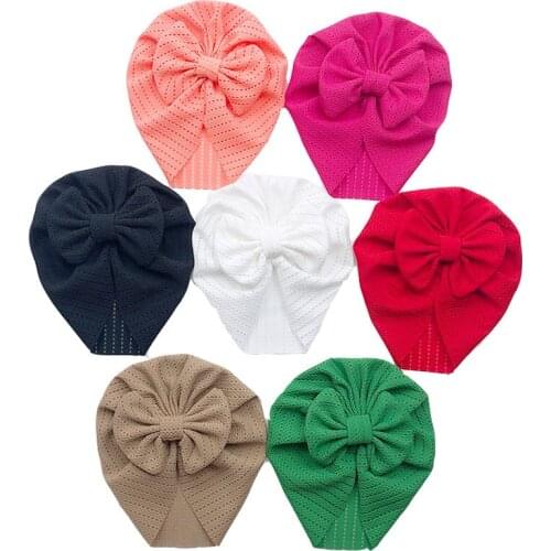 Fashion Big Bow Newbron Hat Turban Bonnet Caps Elastic Beanie Cap Newborn Baby Headbands Turban Infant Hats Hair Accessories
