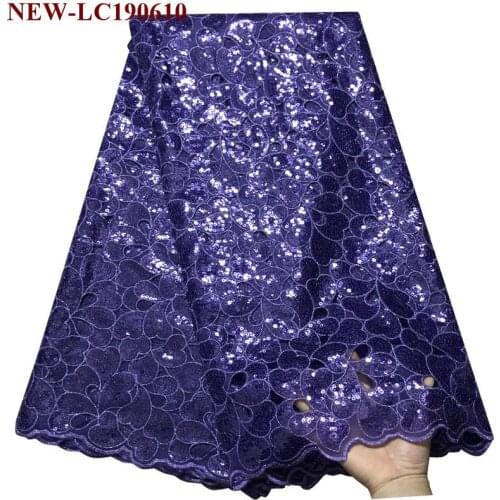 Newest African Tulle Lace Fabrics 5 yards Embroidery Net Lace African French Tulle Lace Fabric High Quality With sequins MXS02
