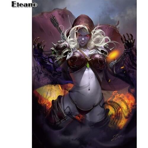 Print game Elves Sylvanas sexy girl art canvas poster customized 16x24 24x36 inch living room bedroom home wall picture