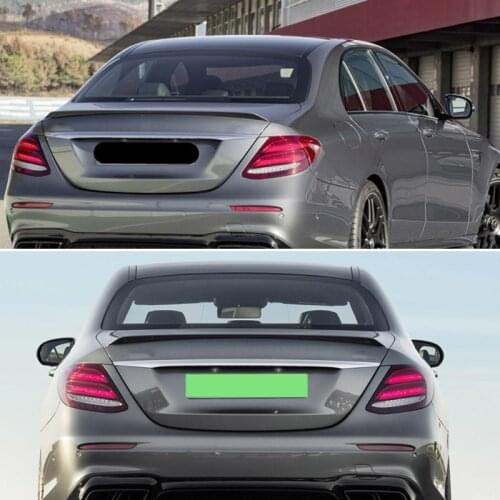 Use For Benz E Class W213 Spoiler 2016--2020 Year Sedan Glossy Black Real Carbon Fiber Rear Wing E63 Style Accessories Body Kit