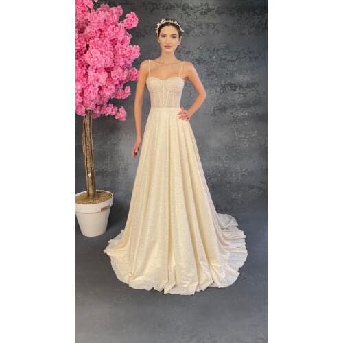 Complete Silvery Fabric Helen Wedding Dress Bridal Dress Custom Design Evening Dress Quality Embroidered Fabric Elegant Design