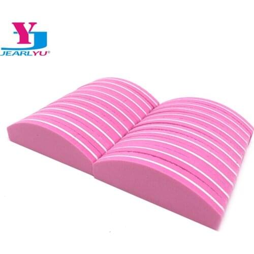 Pink MINI Nail File 100/180 Design Sponge Moon Buffer Block Sanding Nail Art Tools UV Gel Polish 20pcs DIY Tool Treatment
