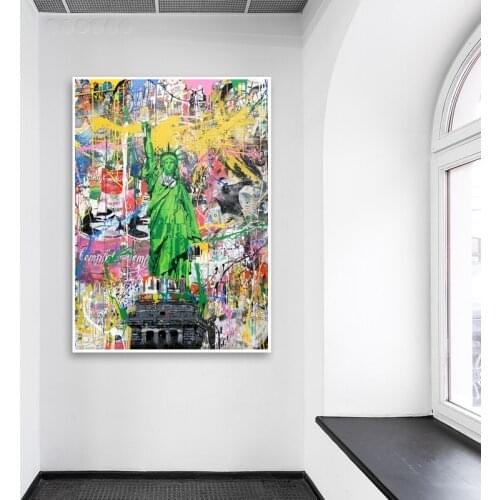 Statue of Liberty Street Wall Art Canvas Posters And Prints Graffiti Pop Art Canvas Paintings for Home Decorative Pictures