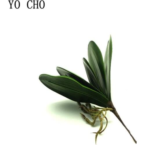 YO CHO 1pc Artificial Latex Phalaenopsis Leaf Auxiliary Material Flower Decoration Plant Decor For Home Office Party Decor DIY