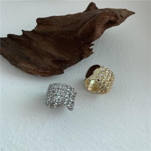 Women Punk Rings Metal Chain RING cuff Vintage Femme Finger RING Geometric Cuff rings for Women Gothic Jewelry 2020