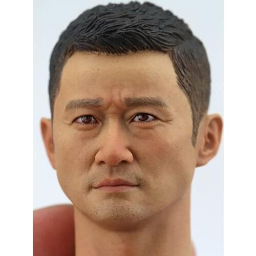 1/6 Scale Asian Flower Monk Bald Head Saint Monk Steel Tough Guy Male Head Carving Accessories Fit 12'' Action Figure Body Toy