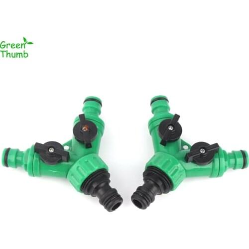 1set Quick Connector 3/4Inch Female Thread Y Shape Connector with 3/4Inch Male Thread Tap Nipple Joint Garden Irrigation Kits
