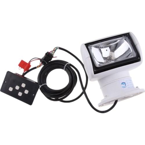 12V 100W 3200K 2500LM Marine Remote Control Spotlight, RV SUV Searchlight, 7 x 7 x 8.2 inch