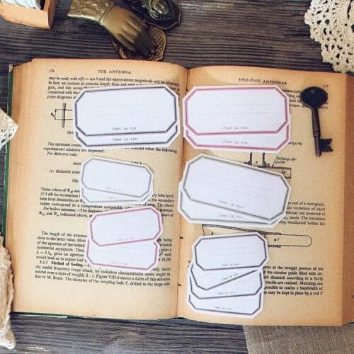 14pcs Japanese Retro Large Note TN Material Decorative Sulfuric Acid Paper Stickers Written Material sticker pack autocollant