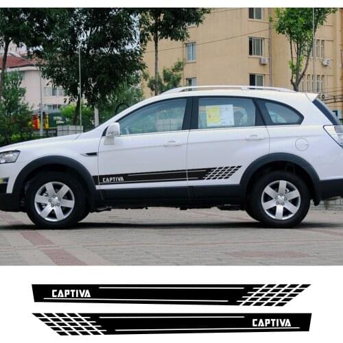 2pcs Car Door Side Waist Stickers For Chevrolet Captiva Line Racing Vinyl Auto Decor Decal Reflective Car Body Decor Accessories