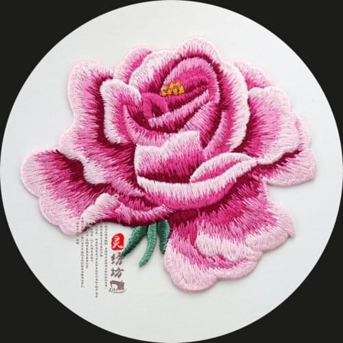 20pcs/lot sew Embroidery Rose Flower Chinese Patch Fashion Clothing Dress Decoration Accessories