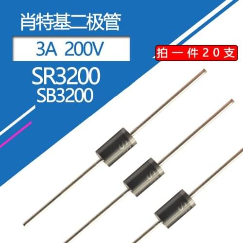 20pcs/lot SR3200 Schottky diodes 3A/200V Rectifier diode SB3200 discrete component 3A 200V